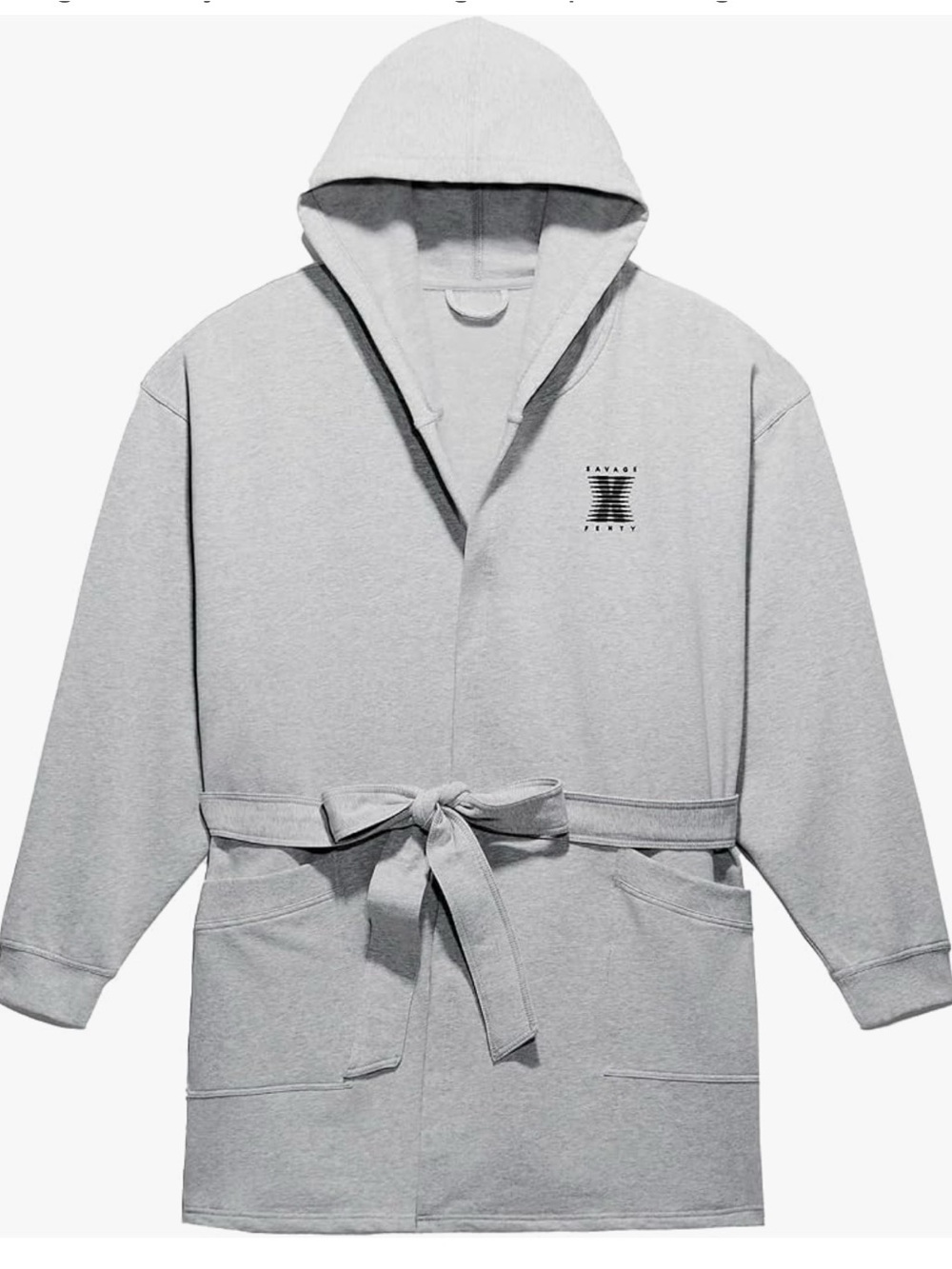 Savage X Fenty Light Gray Hooded Robe with Belt Size M/L